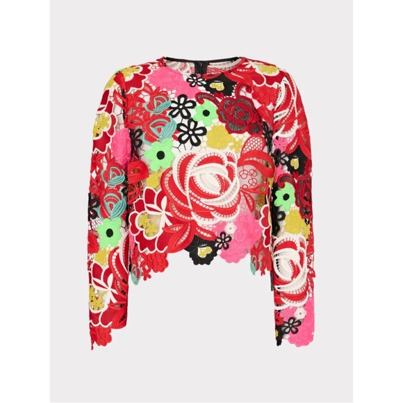 Milly | Tops | Milly 425 Nori Multi Color Lace Long Sleeve Top
